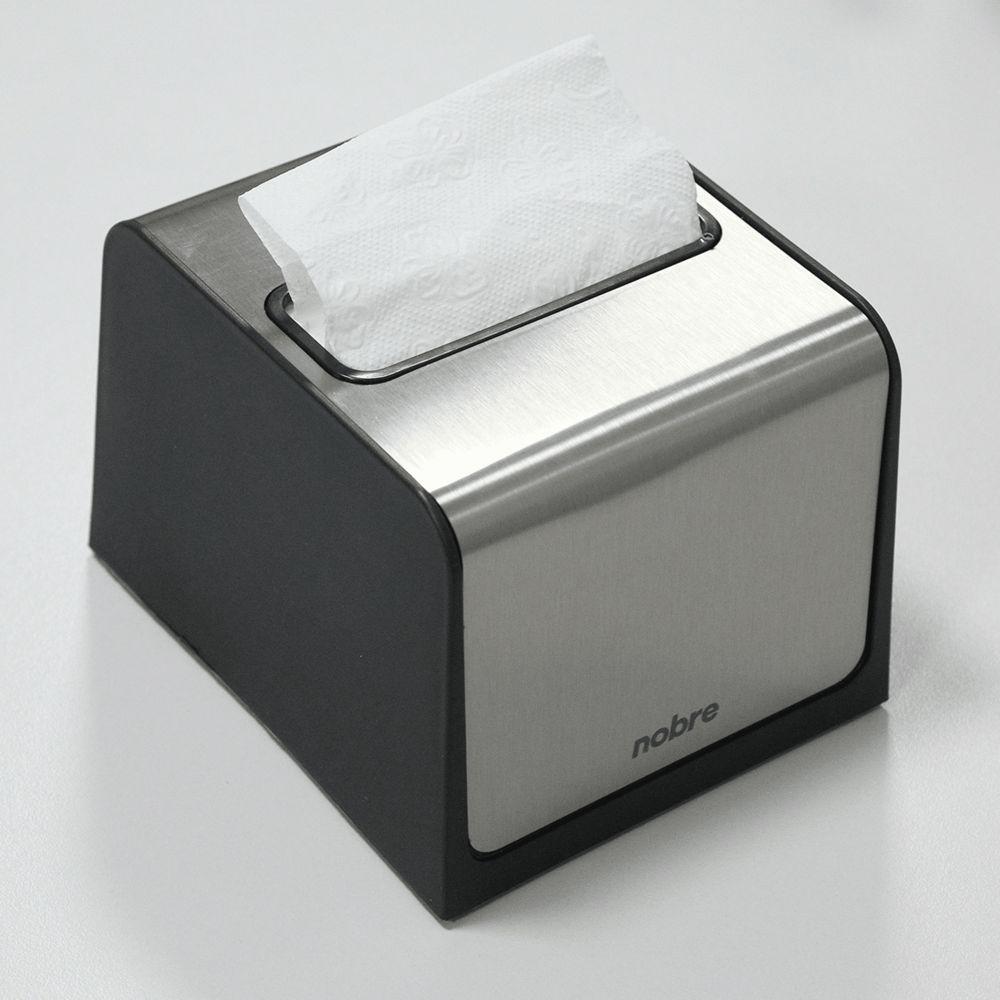 Dispensador De Guardanapos Elegante - Preto E Inox Para Sofisticação Em Ambiente Moderno - 2