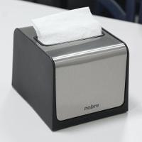 Dispensador De Guardanapos Elegante - Preto E Inox Para Sofisticação Em Ambiente Moderno - 3