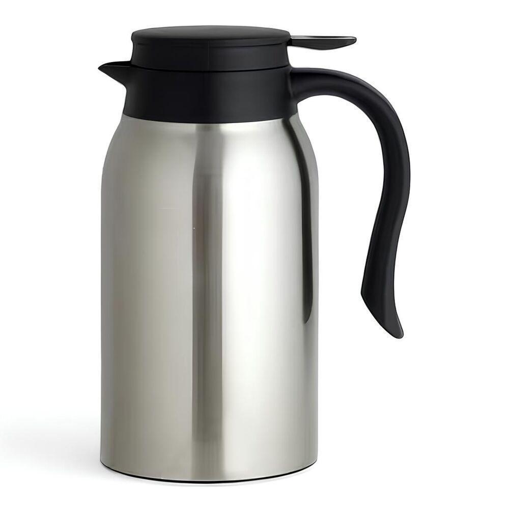 Garrafa Térmica Inox Escovado 800ml Preta: Estilo E Praticidade Para Café E Chá - 1