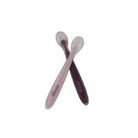 Conjunto De 2 Colheres De Silicone Rosa Para Bebês - Praticidade E Segurança Na Alimentação - 1