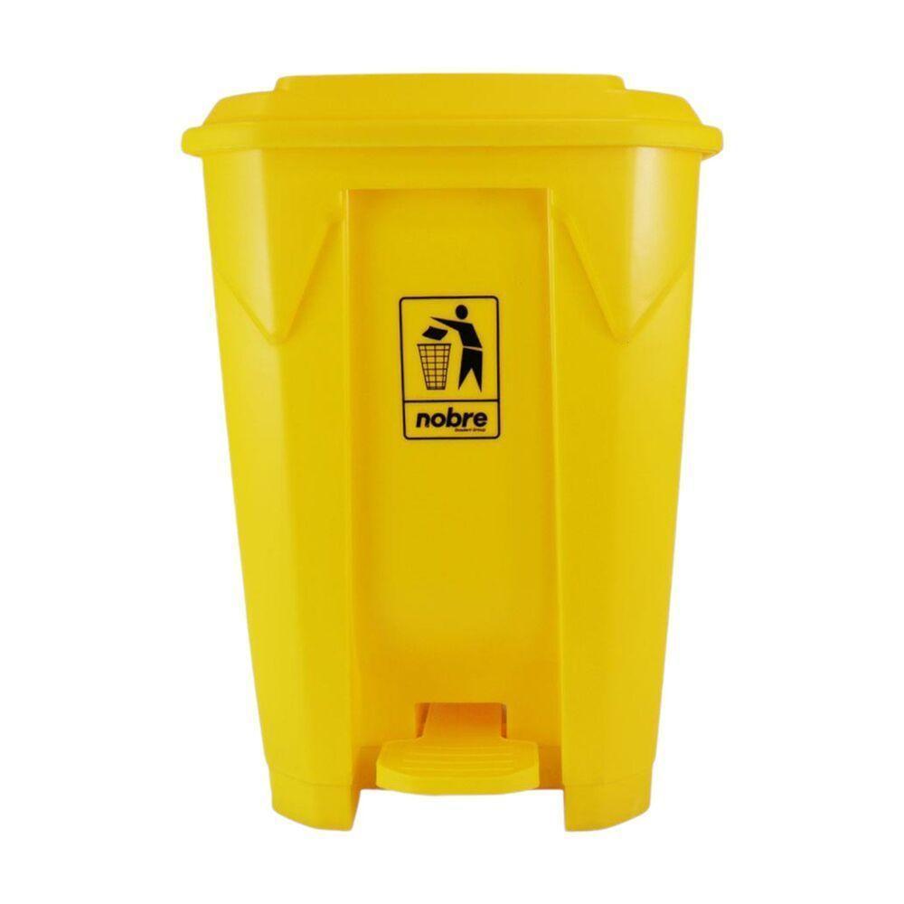 Lixeira Pedal Grande Amarela 50l - Elegância E Praticidade Para Ambientes Externos - 1