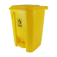 Lixeira Pedal Grande Amarela 50l - Elegância E Praticidade Para Ambientes Externos - 2