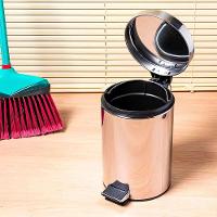 Lixeira Elegante De Aço Inox Com Pedal 5l ? Praticidade E Estilo Para Espaços Compactos - 3