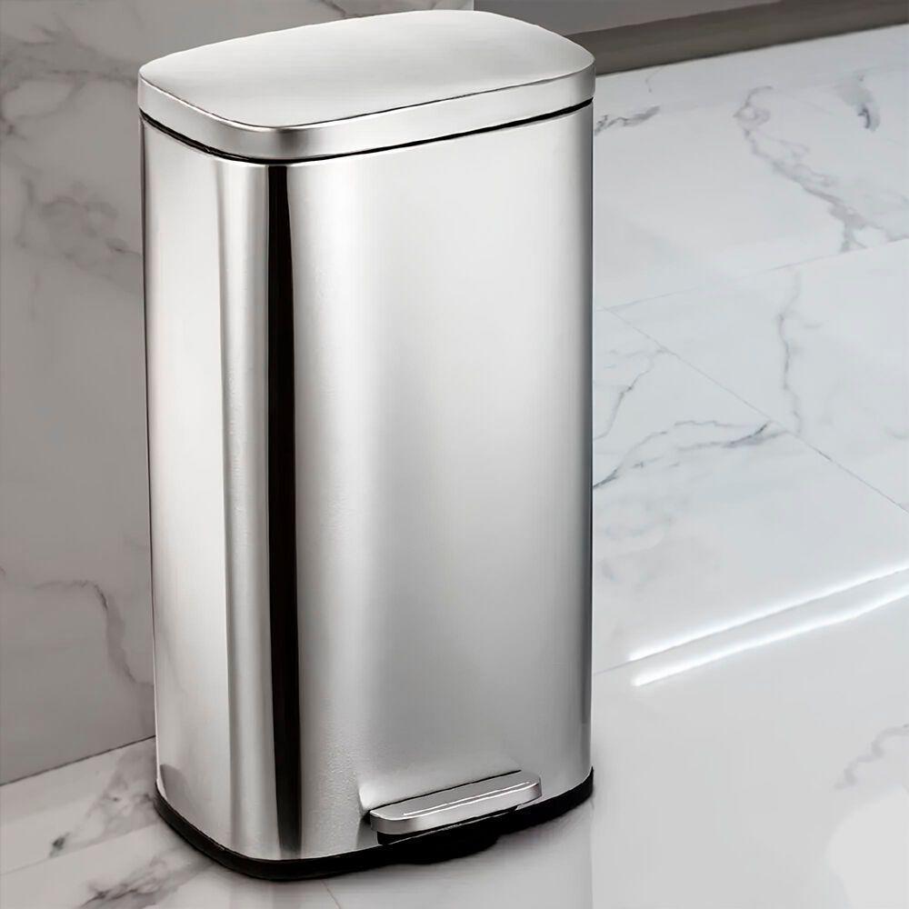 Lixeira Retangular Inox 20l Com Pedal - Sofisticação E Praticidade Para Seu Espaço - 7