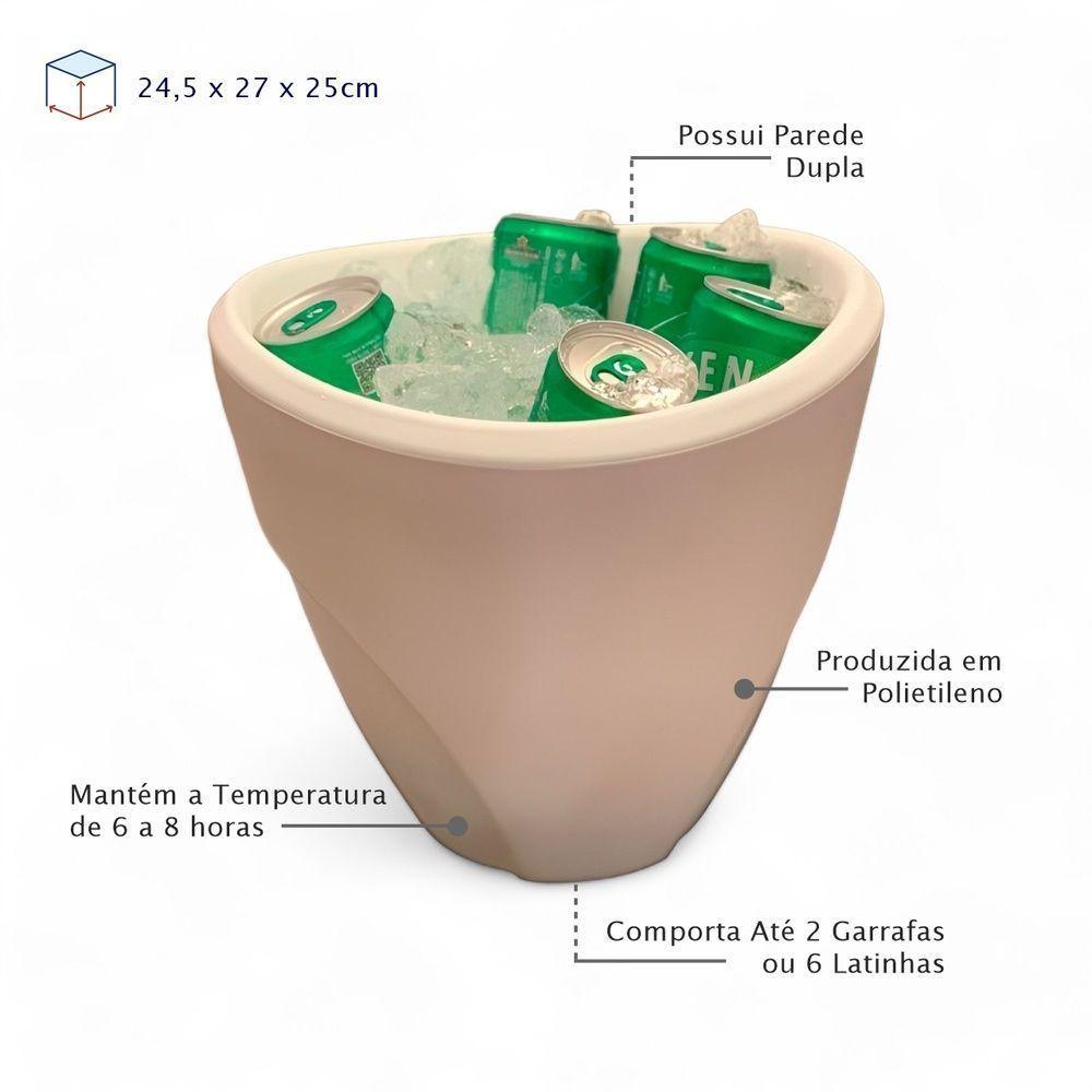 Balde De Gelo 5l Dupla Parede Branca - Elegância E Praticidade Para Suas Bebidas! - 4