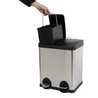Lixeira Elegante Inox 15l Com Pedal ? Coleta Seletiva E Praticidade Na Cozinha
