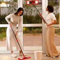 Mop Flat Ajustável Em Microfibra - Limpeza Completa E Prática Para Seu Lar