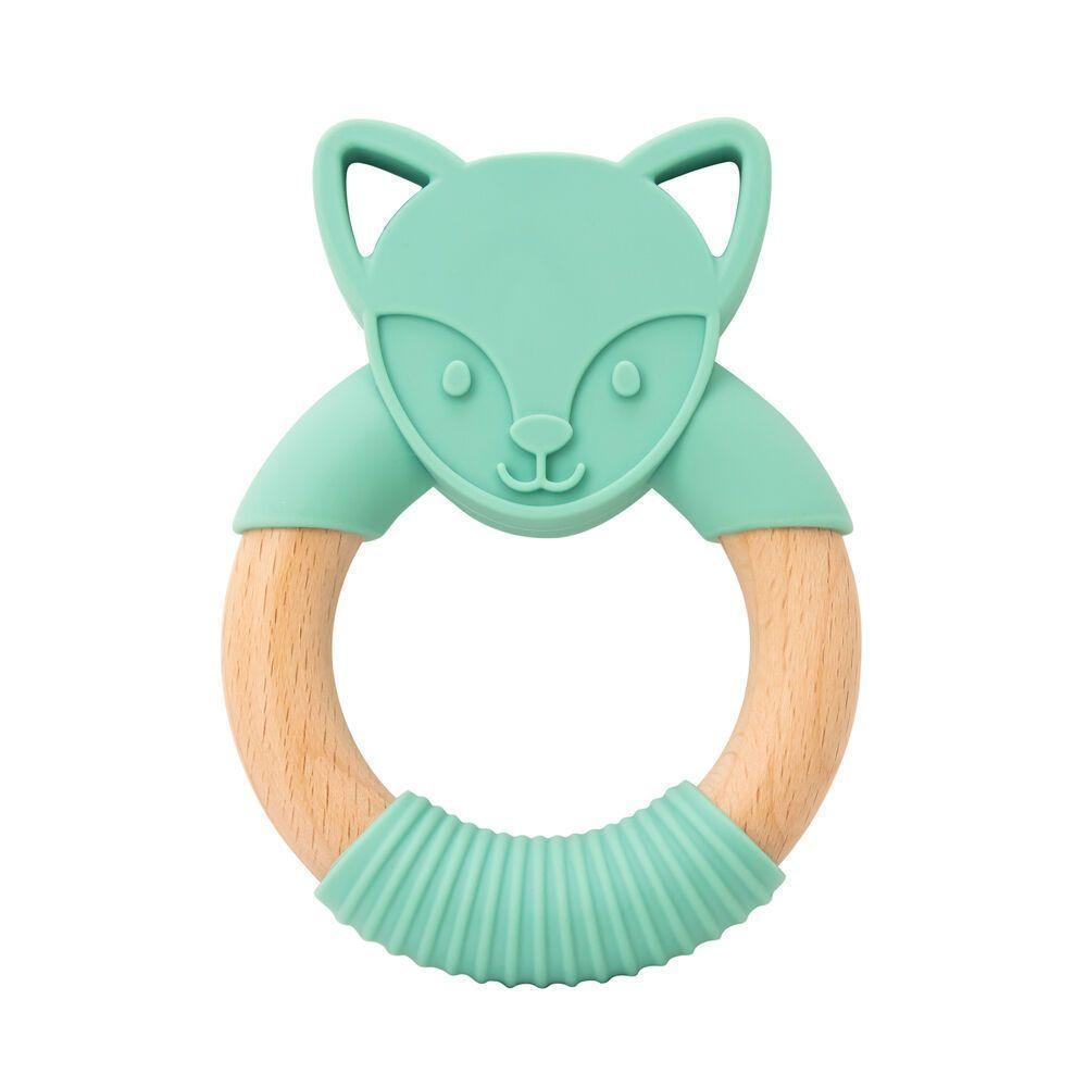 Mordedor De Madeira E Silicone Raposa - Alivio Divertido Para Gengivas Do Bebê - 2
