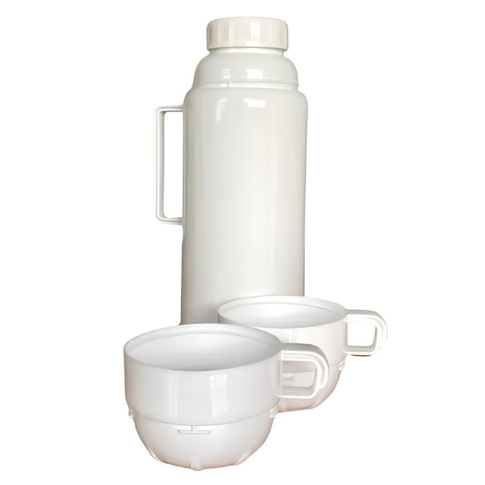Kit Elegante Térmico Com Garrafa De 1l E 2 Xícaras - Ideal Para Bebidas Quentes E Frias - 3
