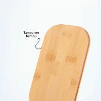 Lancheira Elegante 700ml Com Tampa De Bambu - Prática E Sustentável Em Lilás - 3