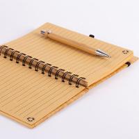 Caderno Grande De Bambu Com 70 Folhas E Caneta - Elegância E Sustentabilidade - 3