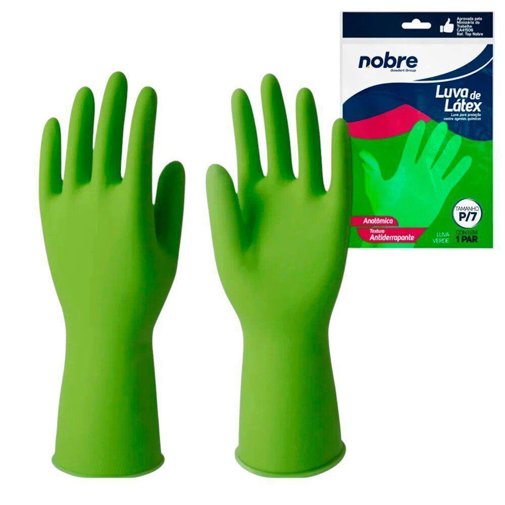 Luvas De Látex Verde Para Proteção Química - Tamanho P - Resistentes E Seguras - 1
