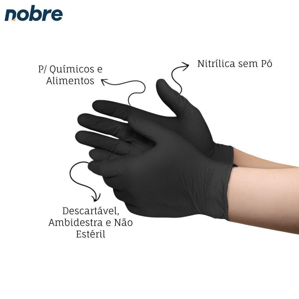 Luvas Nitrílicas Pretas Descartáveis - Proteção Química E Conforto Em Cada Uso - 100 Unidades - 2