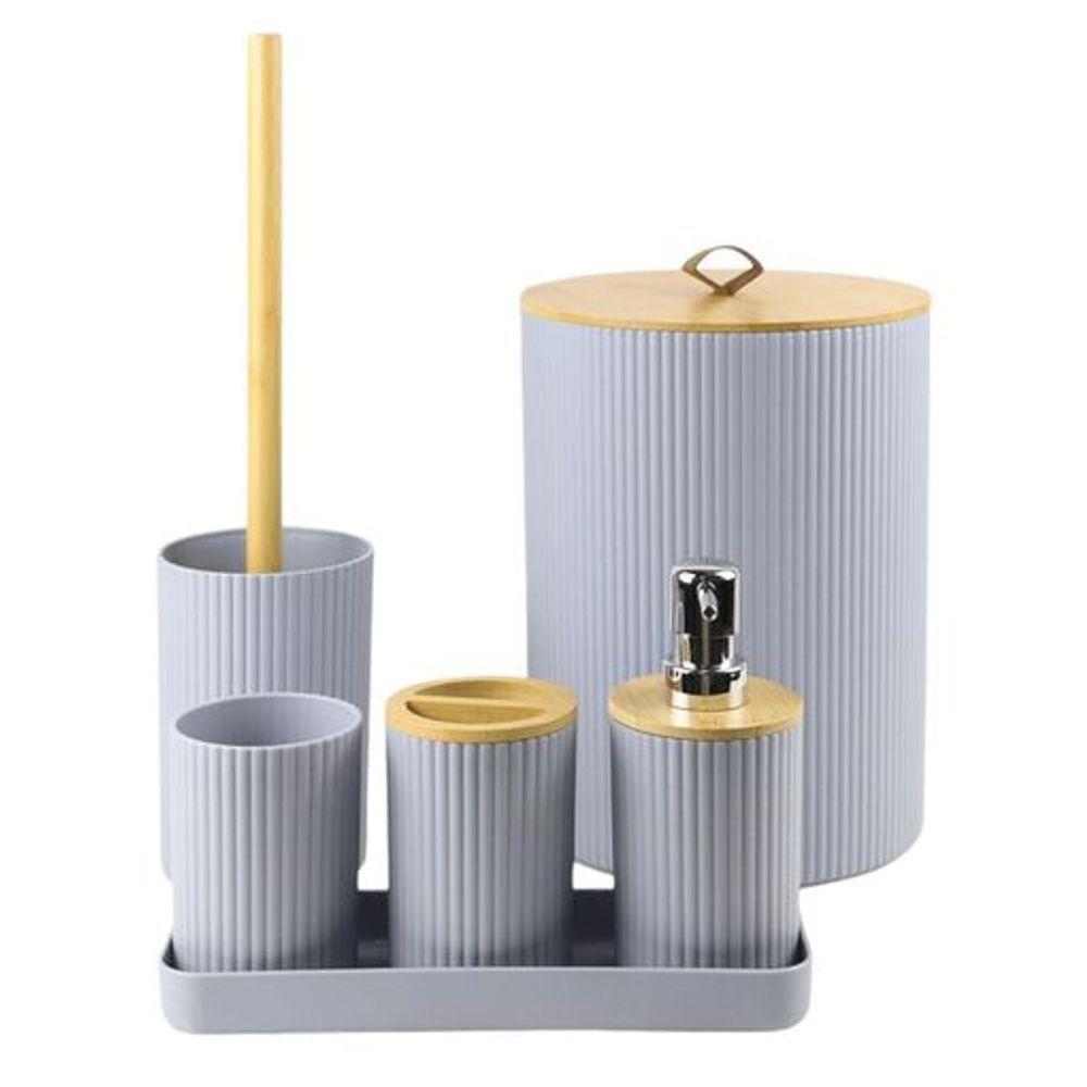 Conjunto Banheiro Sofisticado 6 Peças - Cinza Nature: Estilo E Praticidade - 1