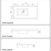 Pia De Cozinha Mármore Sintético 100x53cm Multimóveis CR20478 Gelo - 2