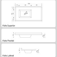 Pia De Cozinha Mármore Sintético 100x53cm Multimóveis CR20478 Travertino - 2