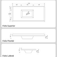 Pia De Cozinha Mármore Sintético 120x55cm Multimóveis CR20479 Travertino - 2