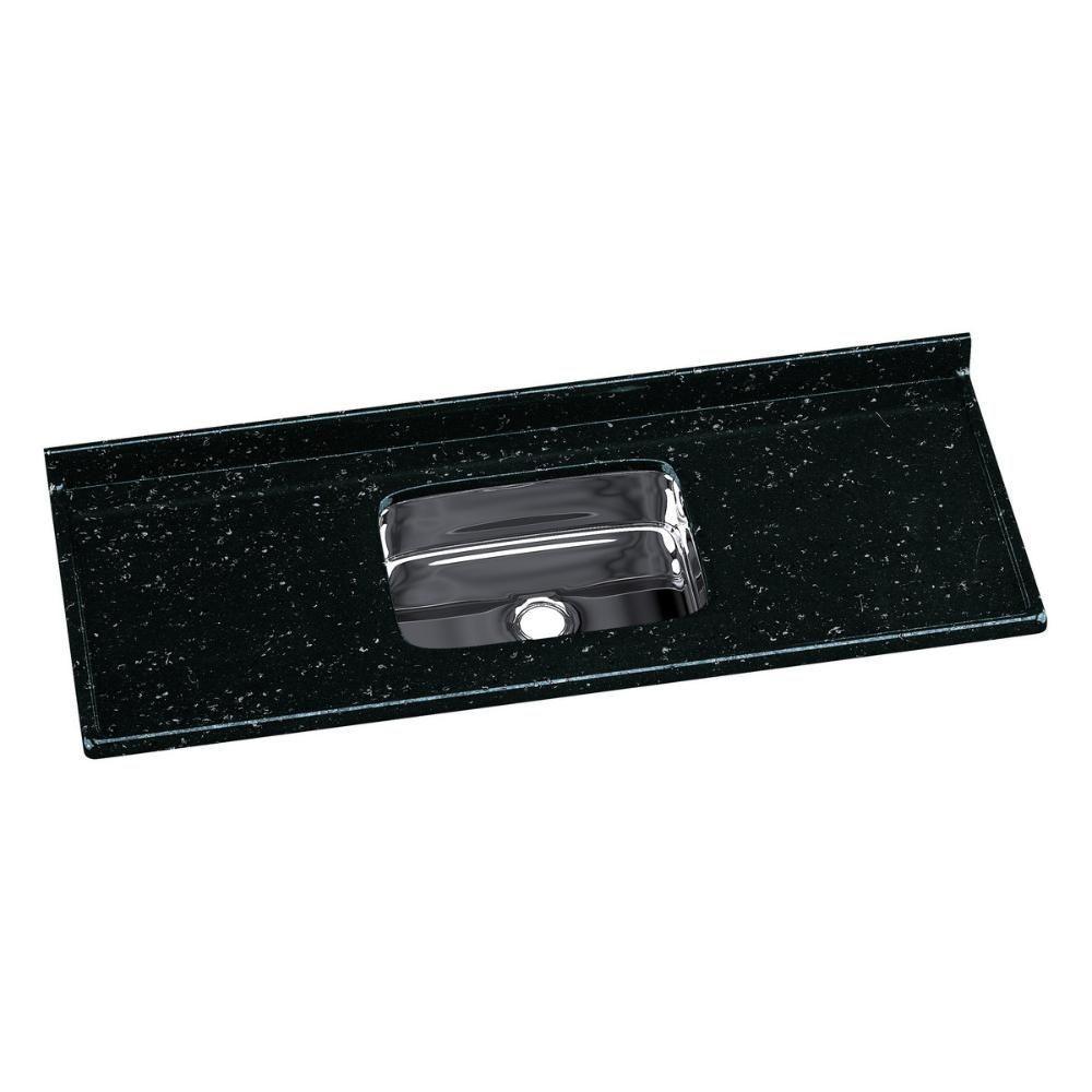 Pia De Cozinha Mármore Sintético 140x55cm Com Cuba Aço Inox Multimóveis CR20473 Preto - 1