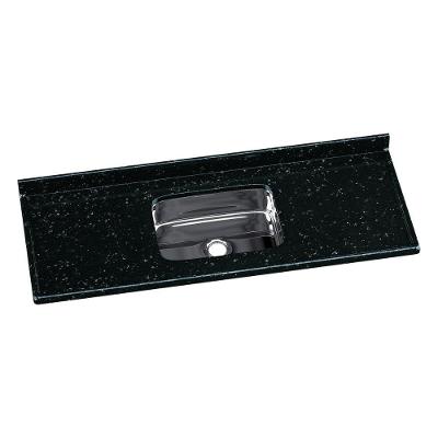 Pia De Cozinha Mármore Sintético 140x55cm Com Cuba Aço Inox Multimóveis CR20473 Preto