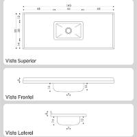 Pia De Cozinha Mármore Sintético 140x55cm Com Cuba Aço Inox Multimóveis CR20473 Preto - 2
