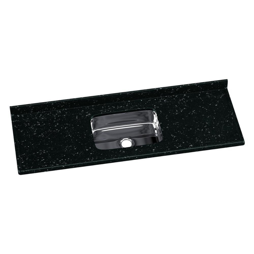 Pia De Cozinha Mármore Sintético 150x55cm Com Cuba Aço Inox Multimóveis CR20474 Preto - 1