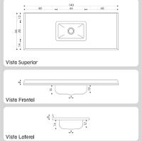 Pia De Cozinha Mármore Sintético 140x55cm Com Cuba Aço Inox Multimóveis CR20473 Travertino - 2