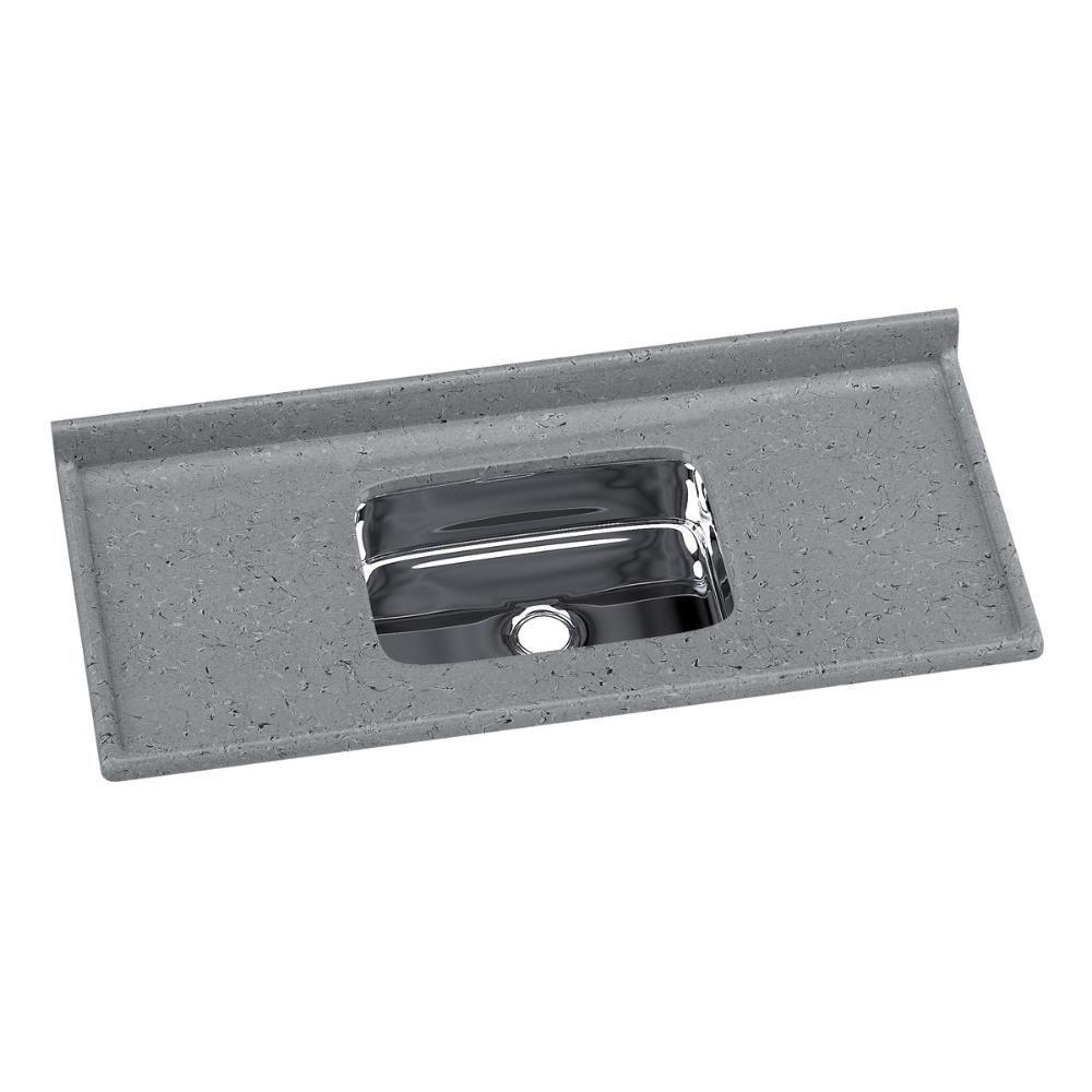 Pia De Cozinha Mármore Sintético 120x55cm Com Cuba Aço Inox Multimóveis CR20472 Cinza - 1