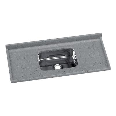 Pia De Cozinha Mármore Sintético 120x55cm Com Cuba Aço Inox Multimóveis CR20472 Cinza