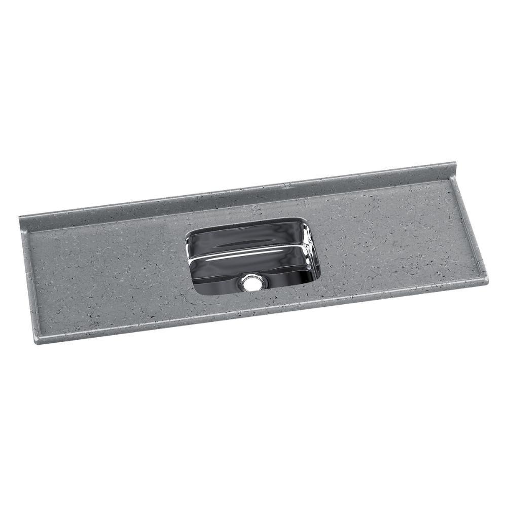 Pia De Cozinha Mármore Sintético 160x55cm Com Cuba Aço Inox Multimóveis CR20475 Cinza - 1