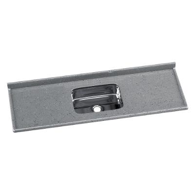 Pia De Cozinha Mármore Sintético 160x55cm Com Cuba Aço Inox Multimóveis CR20475 Cinza