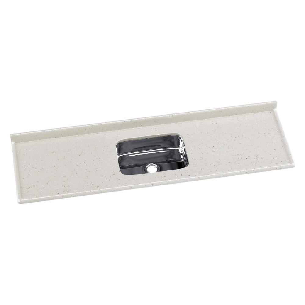 Pia De Cozinha Mármore Sintético 180x55cm Com Cuba Aço Inox Multimóveis CR20476 Travertino - 1