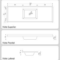 Pia De Cozinha Mármore Sintético 160x55cm Multimóveis CR20482 Travertino - 2
