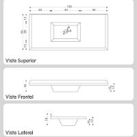 Pia De Cozinha Mármore Sintético 120x55cm Multimóveis CR20479 Preto - 2