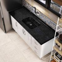 Pia De Cozinha Mármore Sintético 160x55cm Multimóveis CR20482 Preto - 3