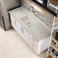 Pia De Cozinha Mármore Sintético 199x55cm Multimóveis CR20484 Travertino - 3