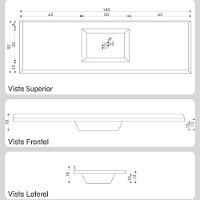 Pia De Cozinha Mármore Sintético 180x55cm Multimóveis CR20483 Preto - 2