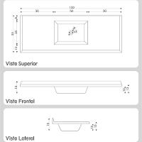 Pia De Cozinha Mármore Sintético 150x55cm Multimóveis CR20481 Cinza - 2