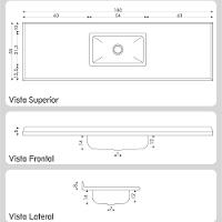 Pia De Cozinha Mármore Sintético 180x55cm Com Cuba Aço Inox Multimóveis CR20476 Off White - 2