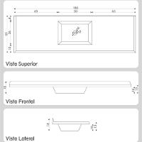 Pia De Cozinha Mármore Sintético 180x55cm Multimóveis CR20483 Travertino - 2