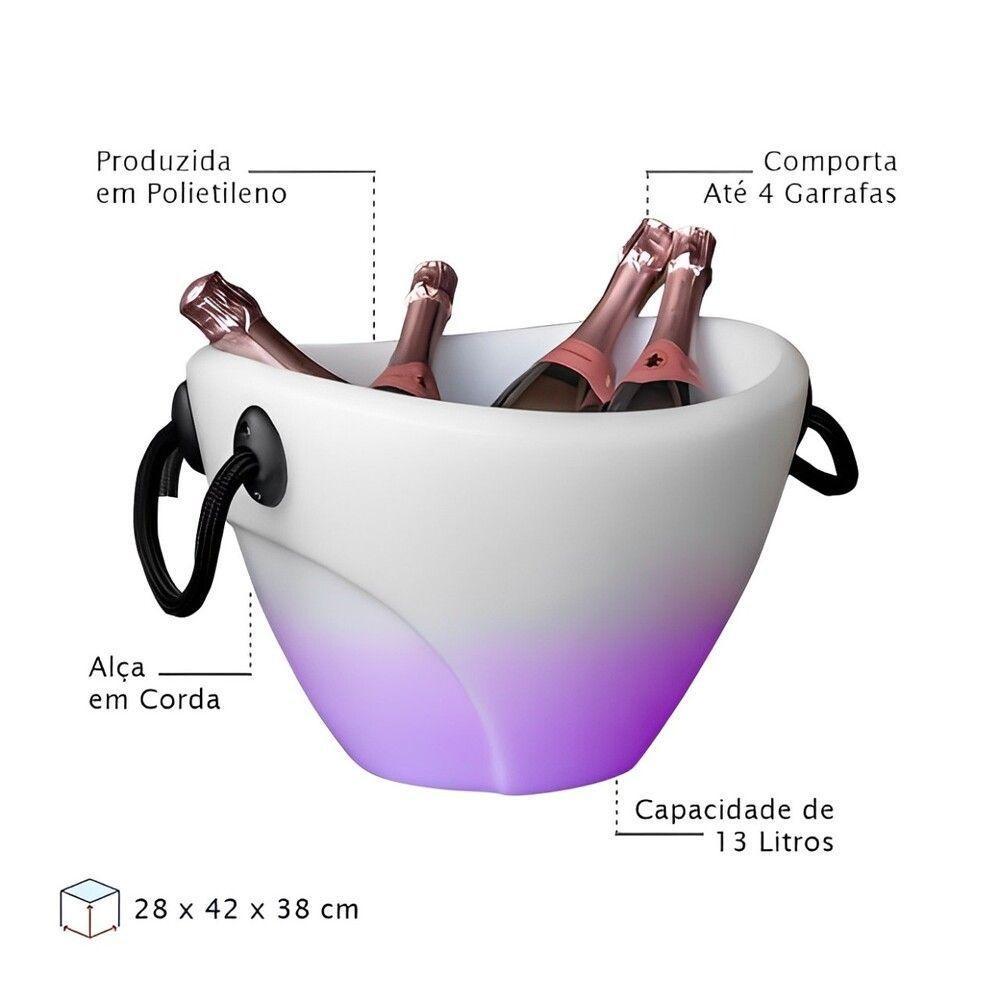 Balde De Gelo Led 13l Para 4 Garrafas - Sofisticação E Praticidade Em Suas Festas! - 4