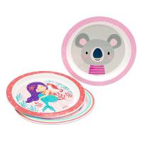 Conjunto De Pratos Infantis Divertidos: Coala, Sereia E Balão Para Refeições Lúdicas - 6