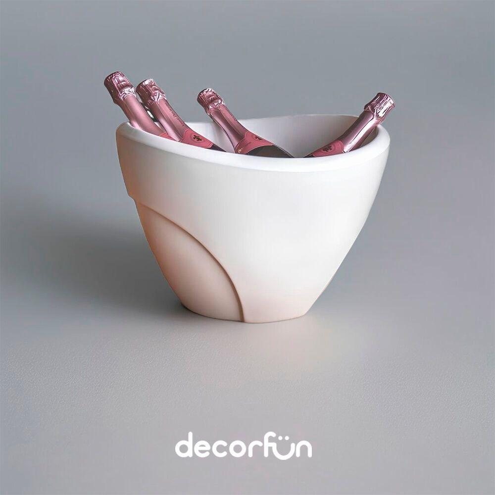 Balde De Gelo Duplo Elegante Para 4 Garrafas ? 13l Em Branca Para Festas E Jantares - 4