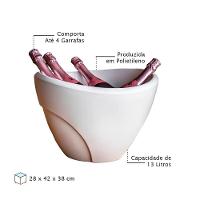 Balde De Gelo Duplo Elegante Para 4 Garrafas ? 13l Em Branca Para Festas E Jantares - 2