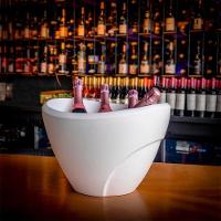 Balde De Gelo Duplo Elegante Para 4 Garrafas ? 13l Em Branca Para Festas E Jantares - 6