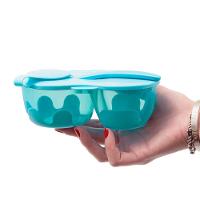 Conjunto Elegante De Tigela Azul Com Colher E Compartimento Para Talheres - Praticidade Em Viagens