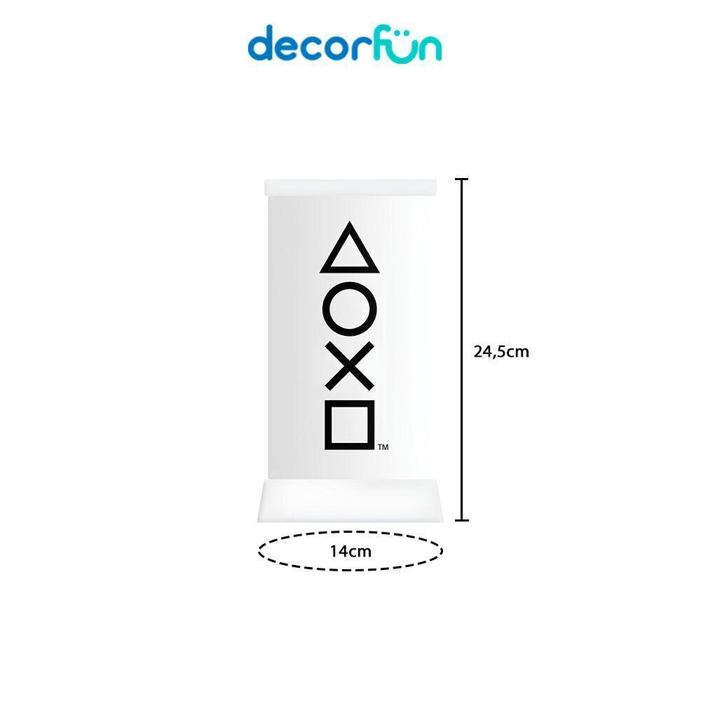 Abajur Luminário ícones Playstation Bivolt Branco - Estilo E Funcionalidade Gamer - 7