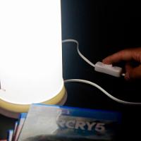 Abajur Luminário ícones Playstation Bivolt Branco - Estilo E Funcionalidade Gamer - 3