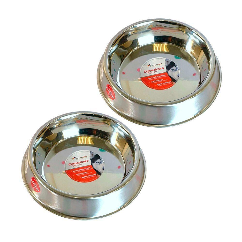 Comedouro Antiformiga Inox 1350ml - Conjunto Duplo Para Pets, Praticidade E Estilo! - 1