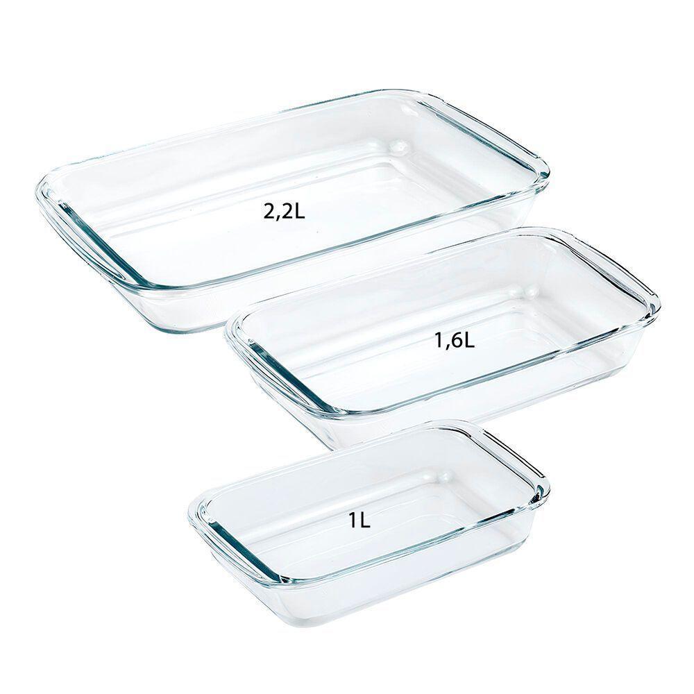 Conjunto Elegante De 3 Travessas Retangulares Em Vidro Para Servir - Praticidade E Estilo! - 4
