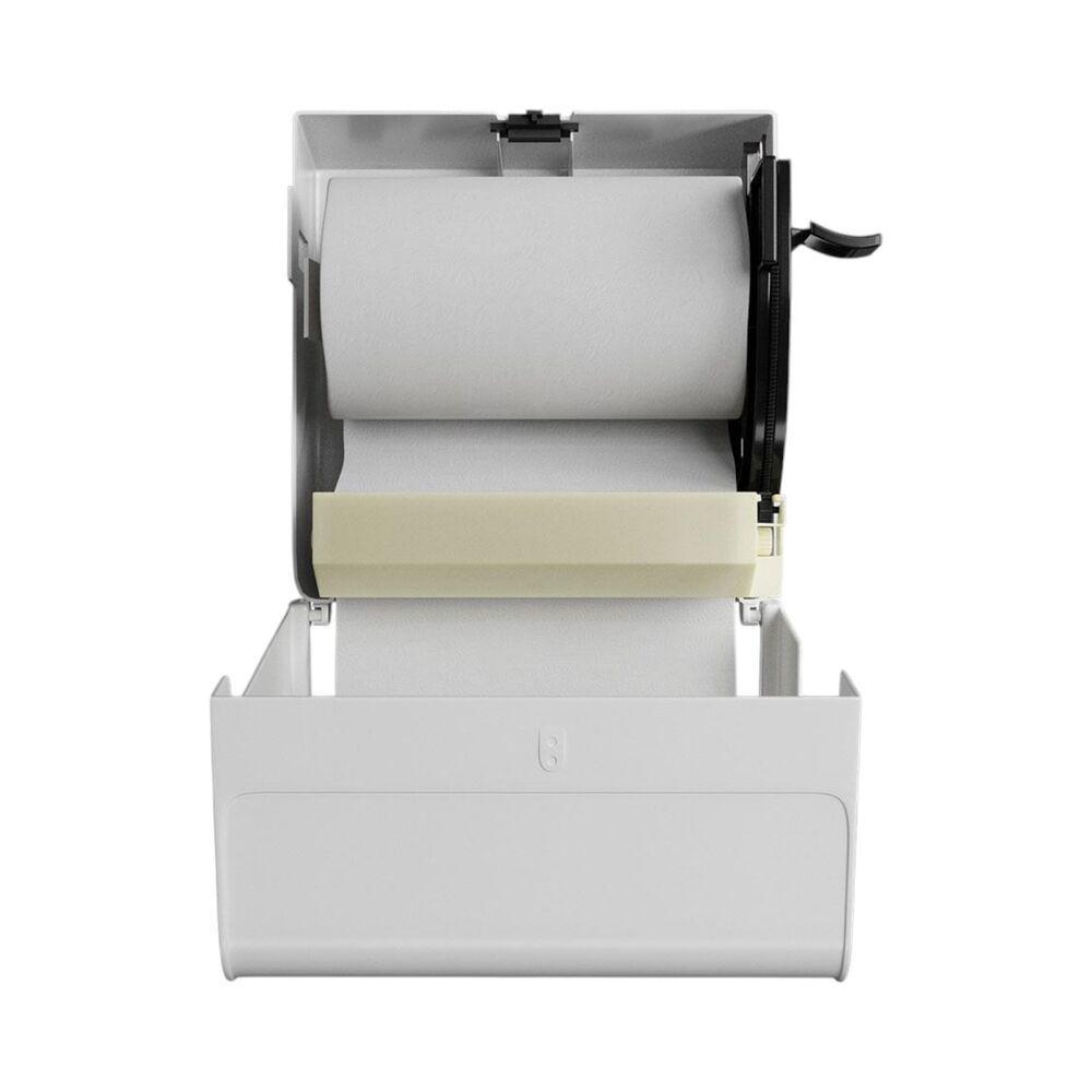 Dispenser Prático Com Alavanca Para Toalha Bobina - Branco, Ideal Para Locais Movimentados - 3